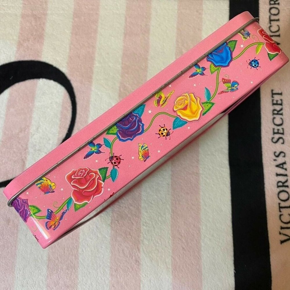 Vintage Lisa Frank Kittens Flowers Butterflies Jumbo Empty Collectible Tin - Picture 6 of 10